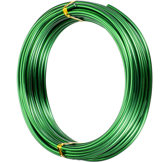 TecUnite Aluminum Craft Wire for Sculpting Armature Bendable Craft Wire for DIY Jewelry Making(Green, 10 M X 3 mm, 1 Roll)
