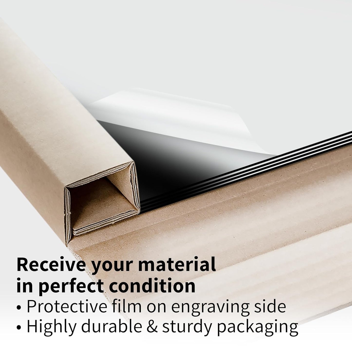 Trotec | Metallic Looking Acrylic Sheet | 12"x12"x1/16, 8 Pcs | Bright Chrome/Black | Metallic Finish - Scratch Resistant for Laser Engraving & Cutting,Printing,Glowforge,Name Plate | USA Made