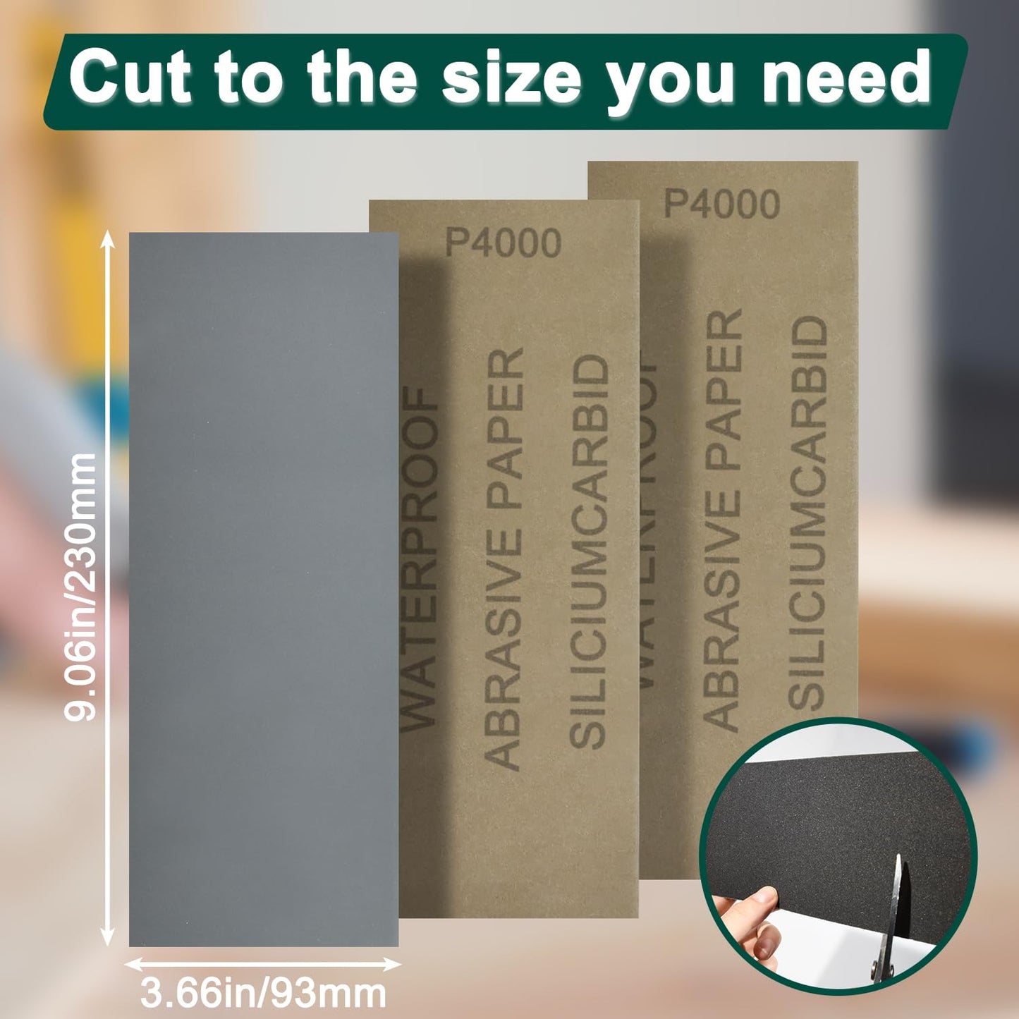 10PCS Sand Paper 4000 Grit Sandpaper Sheets, 9 x 3.6 Inch Wet Dry Sandpaper Sheets, Sand Paper for Metal, Wood Furniture, Automotive and Crafts