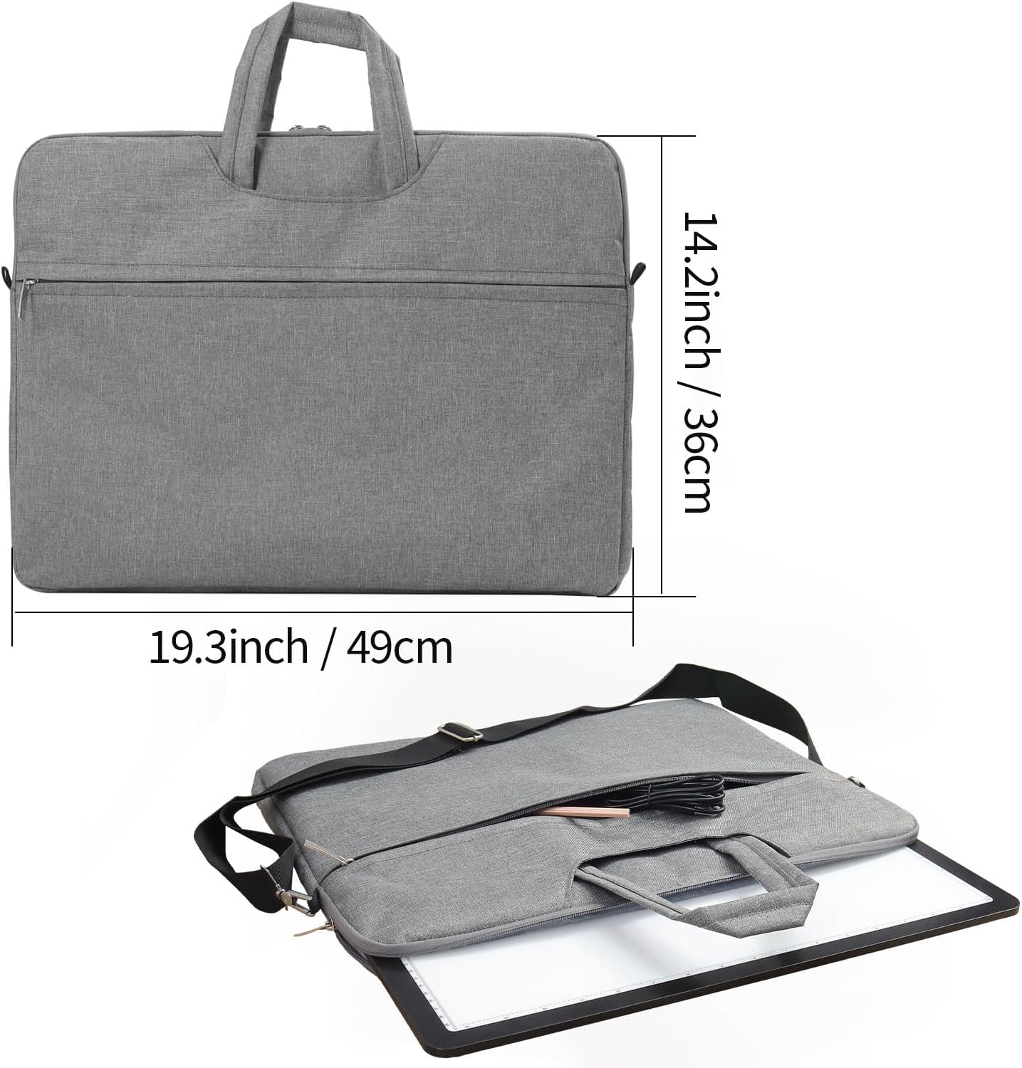 Zocelight Rechargeable A3 Tracing Light Box with Padded Case,Diamond Art Light Board with 4 Magnets,Wireless Light Pad for Diamond Painting,Ultra Bright Light Table for Drawing, Sketching(Black)