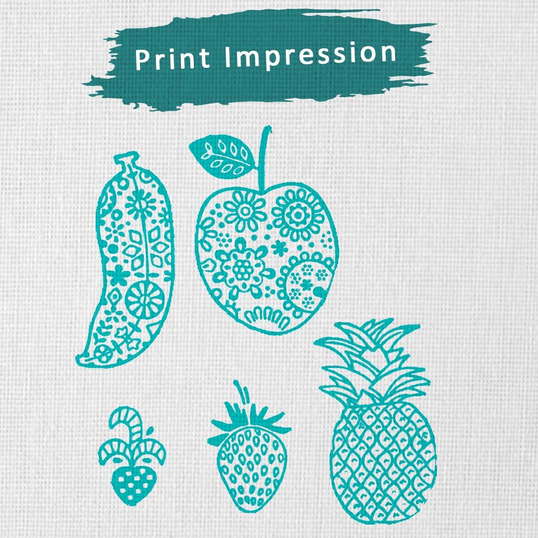 Hashcart Wooden Indian Traditional Design Printing Stamps/Blocks for Printing Saree Border/Dresses/Craft Card Making/Scrapbook/Clay Pottery (Set of 5)