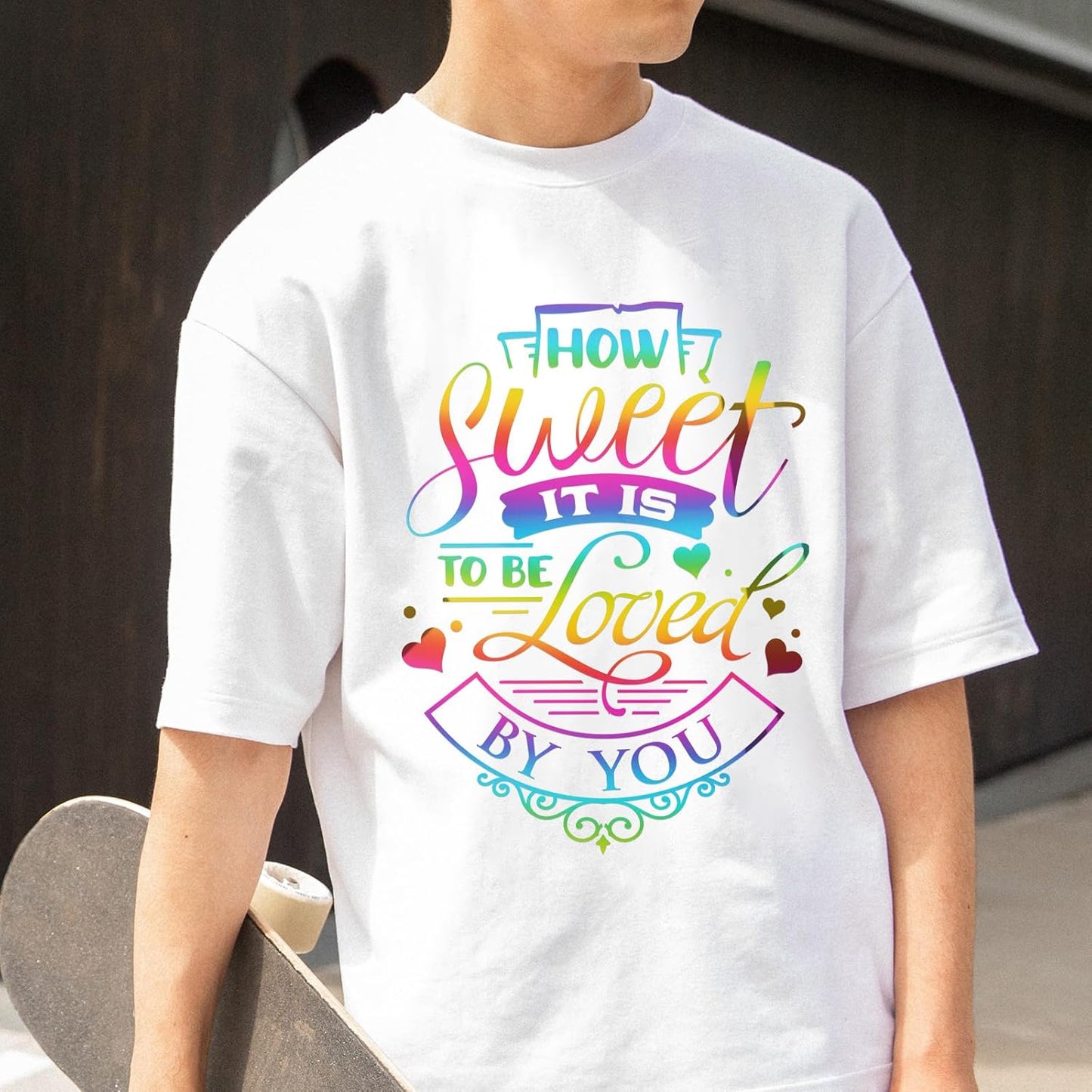 VINYL FROG Metallic Foil HTV Vinyl Roll 12" x5ft Rainbow Heat Transfer Vinyl Holographic Chrome Iron on Vinyl Easy to Cut & Weed DIY Heat Press Design for T-Shirts