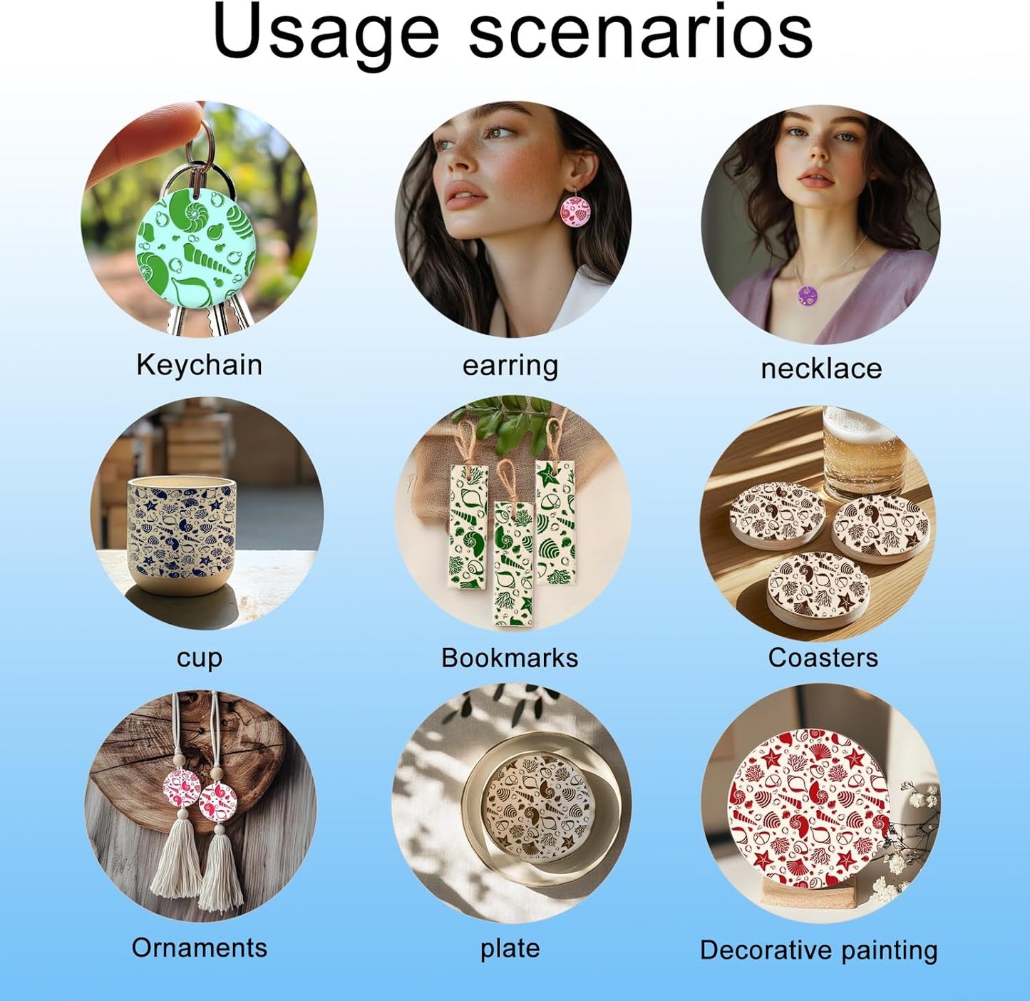 CHGCRAFT Ginkgo Biloba Plant Polymer Clay Texture Sheets Ginkgo Leaf Pattern Silicone Texture Stamp Clay Texture Mat Modeling Pattern Pad Sheets for Jewelry and Earrings Tools, 5.5x5.5 inch