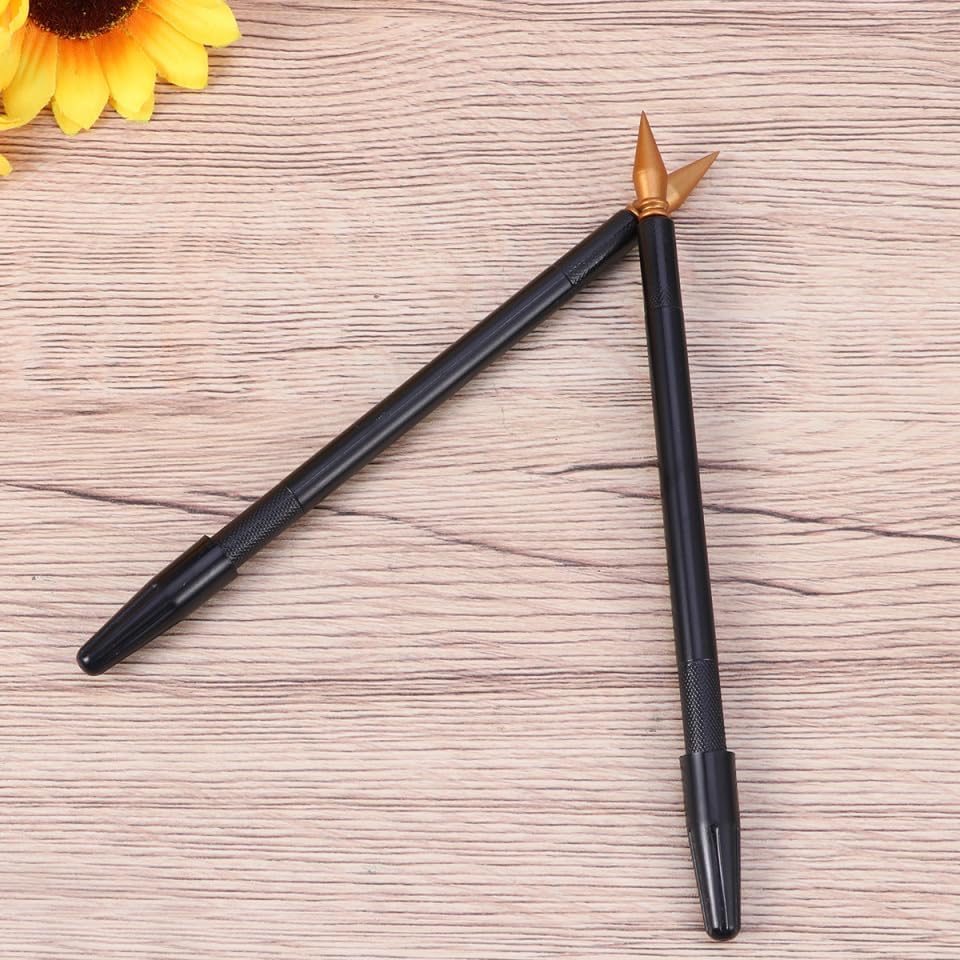 EXCEART Scratch Brush 10 Pcs Set Black Plastic Scratch Painting Pens for Art Drawing and DIY Creative Project Scratchboard Tools