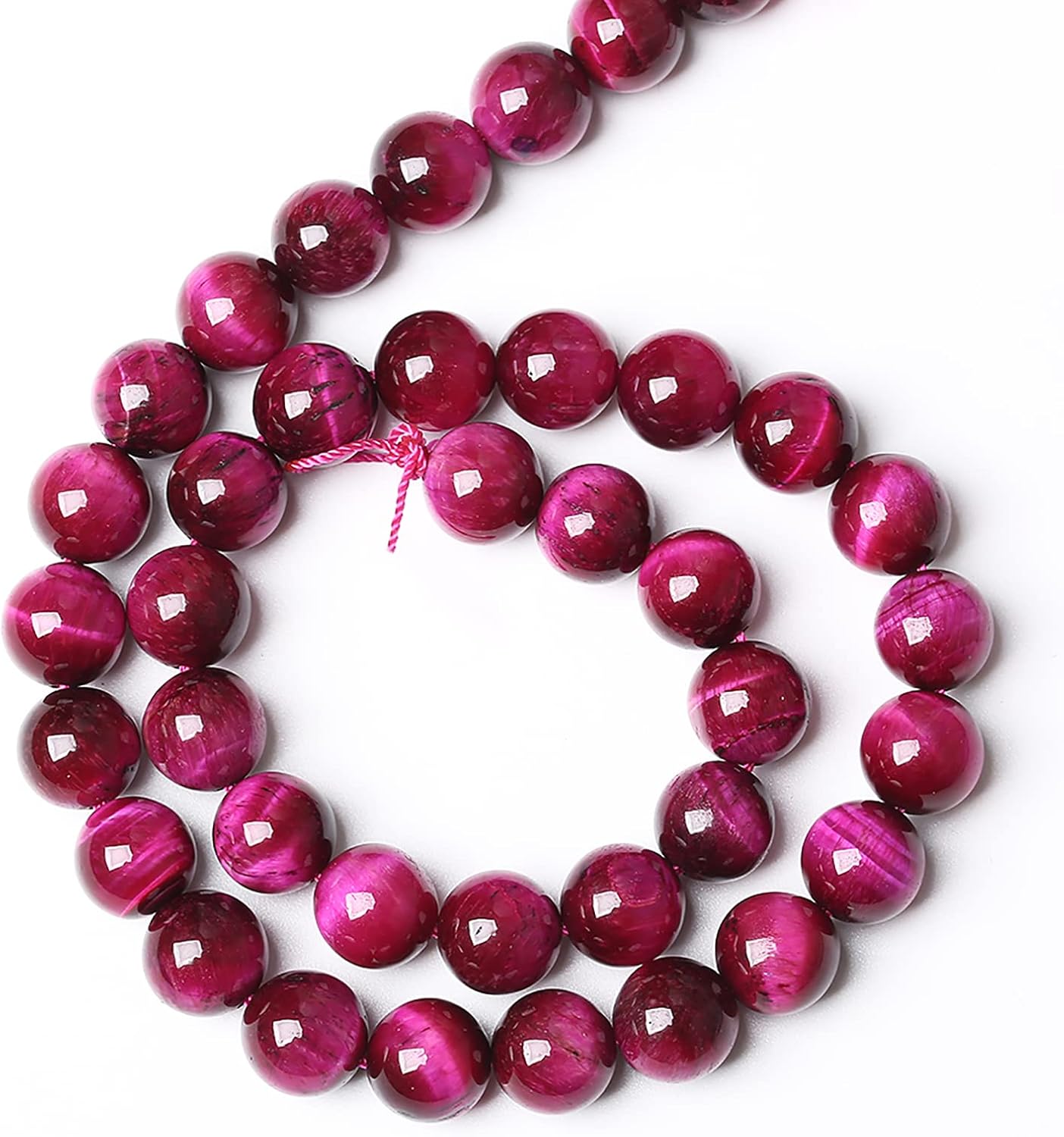 AAA Natural Rose Red Tiger Eye Agate Stone Round Loose Beads for Jewelry Making Semi-Precious Beads DIY Bracelet Necklace 4mm 90pcs(Rose Red Tiger Eye Stone, 4mm)