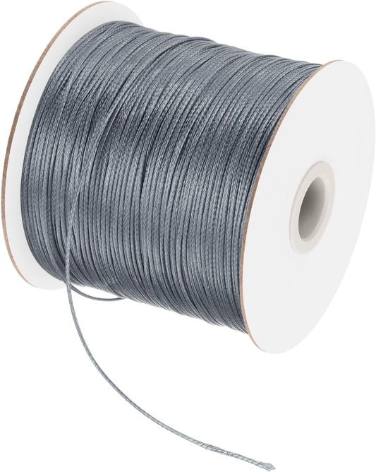 MECCANIXITY Waxed Polyester Cord 0.5mm 175 Yard Dark Grey