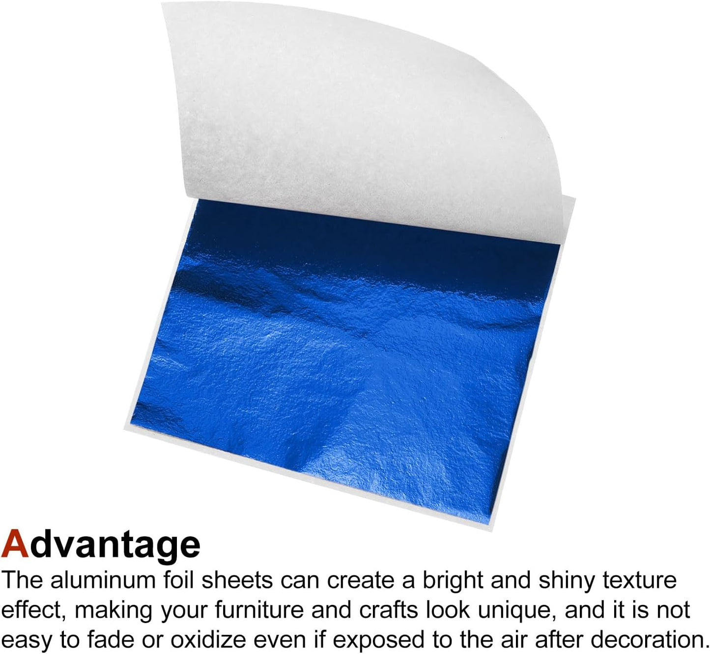 MECCANIXITY Gold Leaf Foil Sheet, Blue Leaf Papers, 3.3 Inch x 3.1 Inch for Art Decoration, Sculptures, Painting, Pack of 150 Pcs