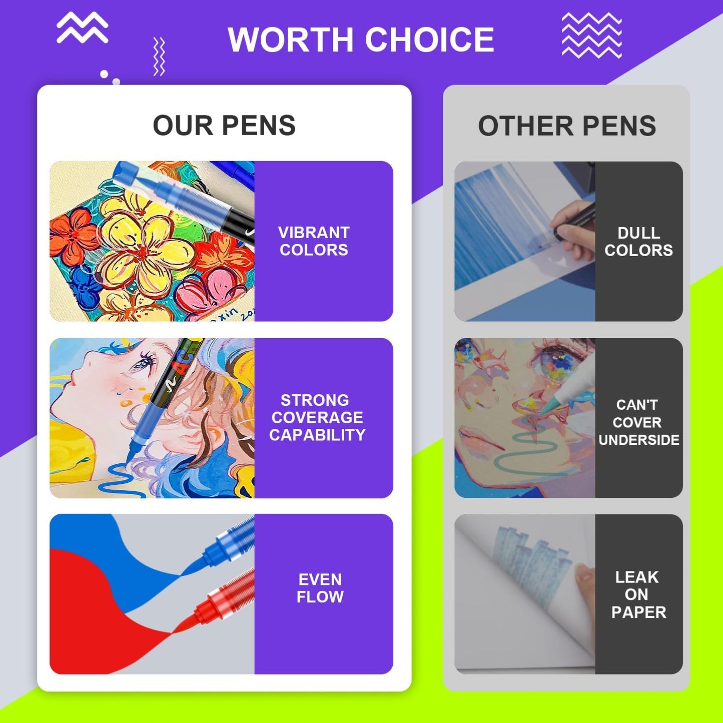 DICEKOO 168 Colors Acrylic Paint Markers, Soft Brush Tip Pens with Automatic Ink Control System, Waterproof, Quick-Drying, Lightfast, for Rock Painting, Canvas, Wood, Egg & DIY Crafts Art Supplies