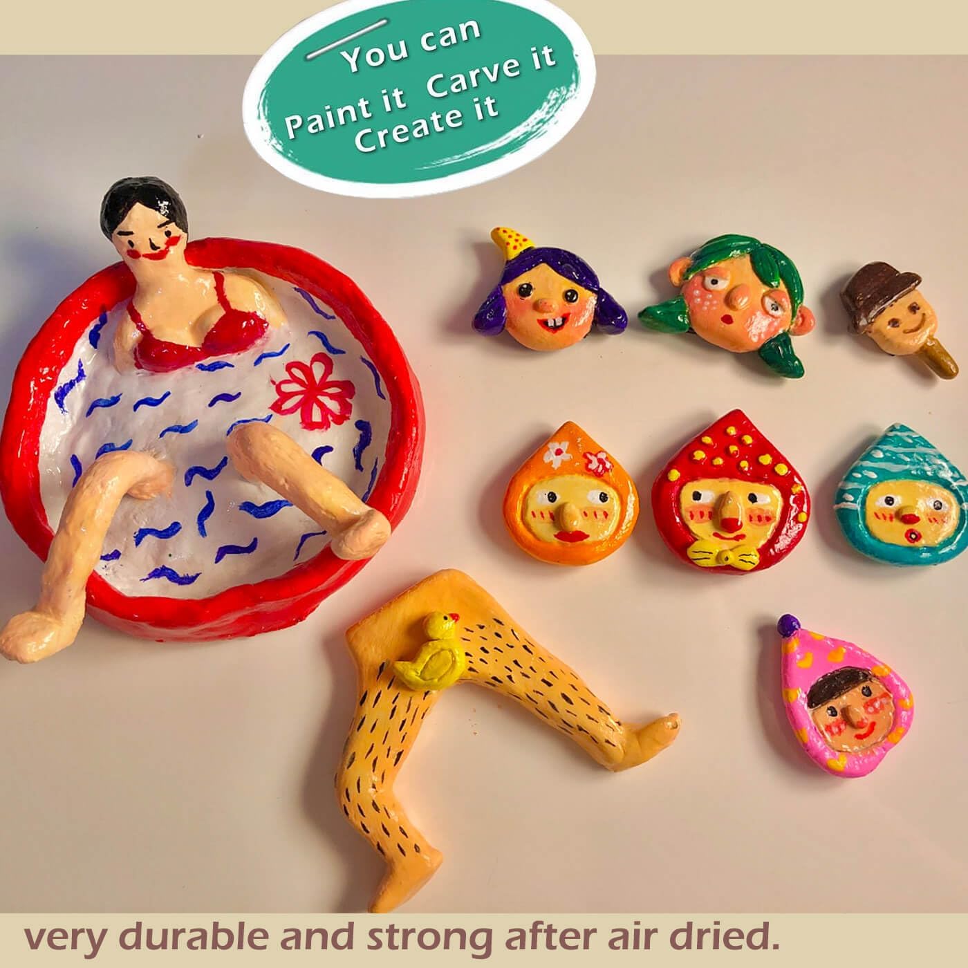 ReArt Air Dry Modeling Clay 3.3LBS, for Sculpting, Wheel Throwing, Hand Building, All-Purpose Modeling Clay (Gray)