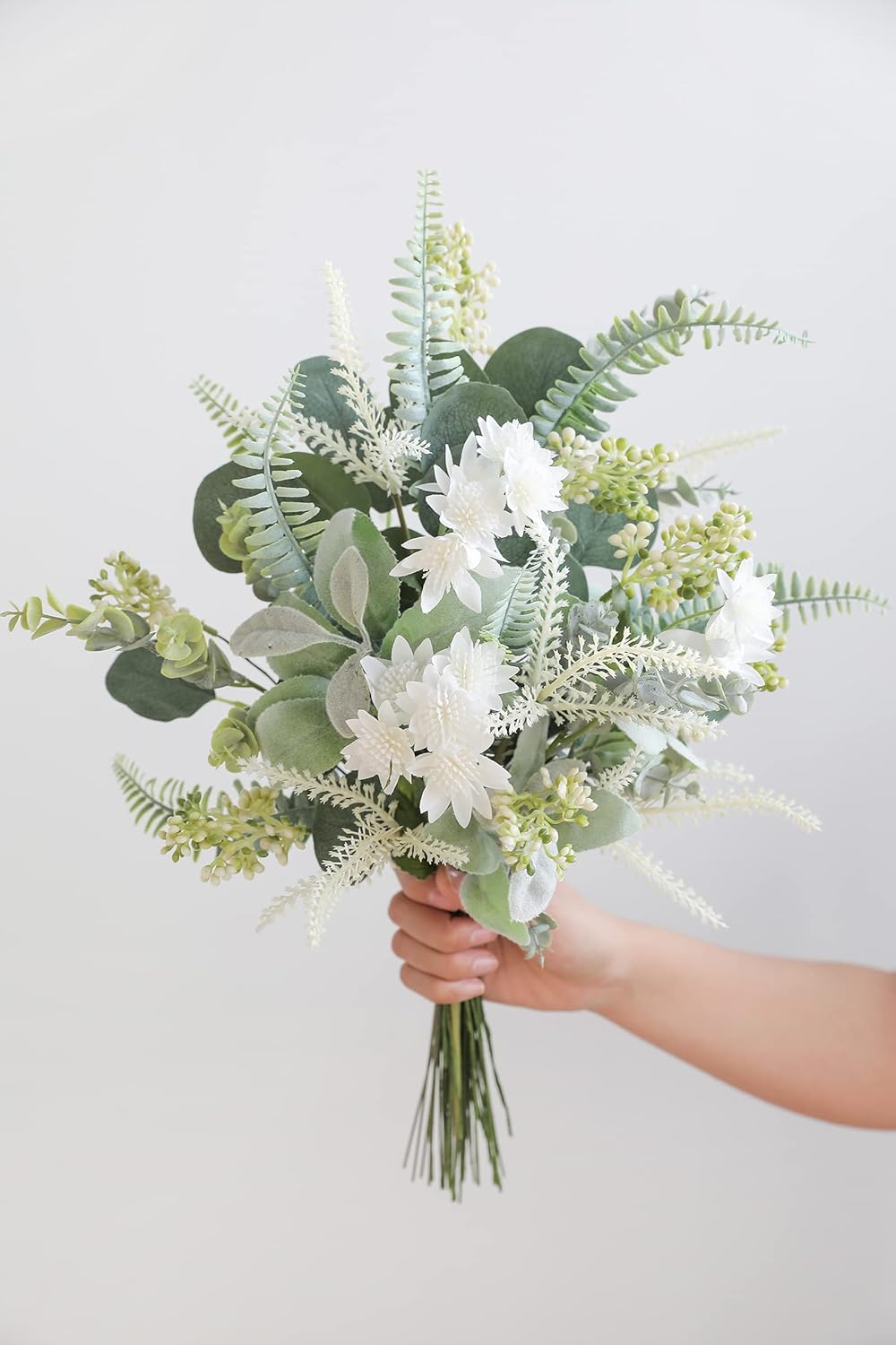 Serra Flora Artificial Greenery Spray Box Set(Pack of 46pcs) with 7 Kinds of DIY Wedding Bouquet Filler Table Centerpieces and Floral Arrangement (Dusty Green)