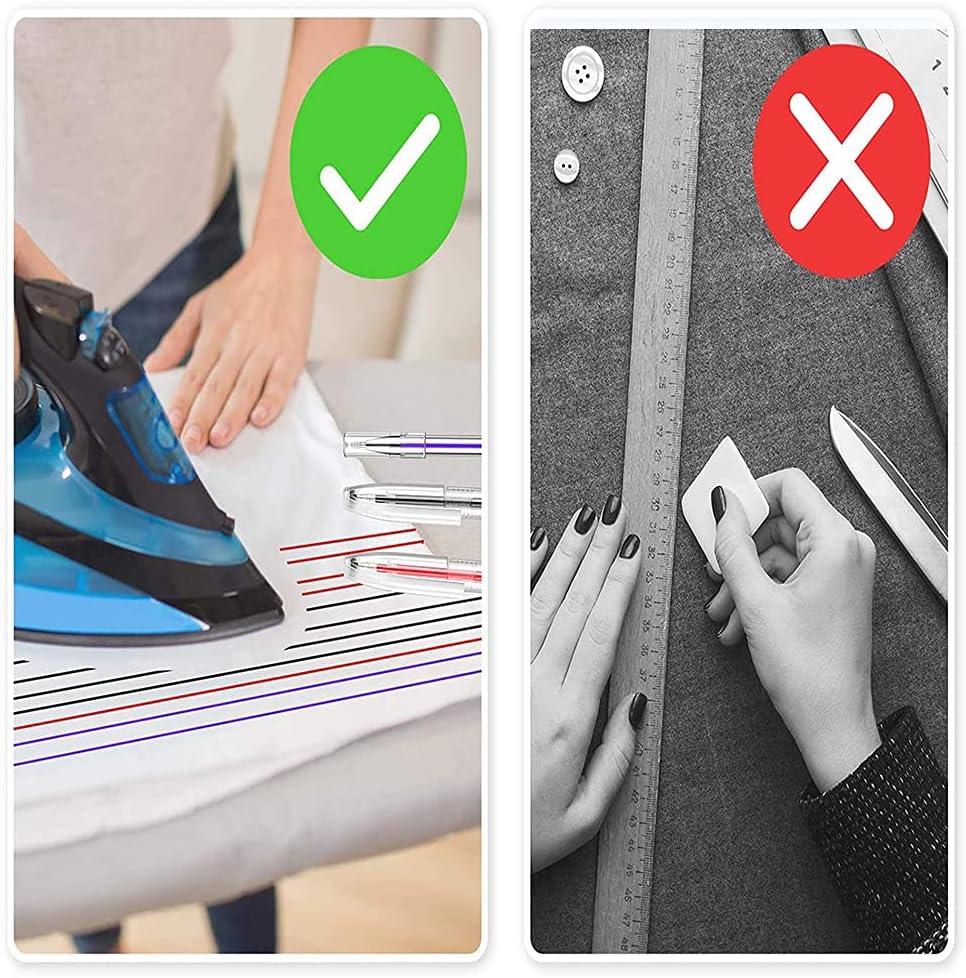 ELANE 16 Pcs Heat Erasable Fabric Marking Pens with 48 Refills, Heat Erasable Fabric Marker Set for Sewing, Quilting, and Tailoring