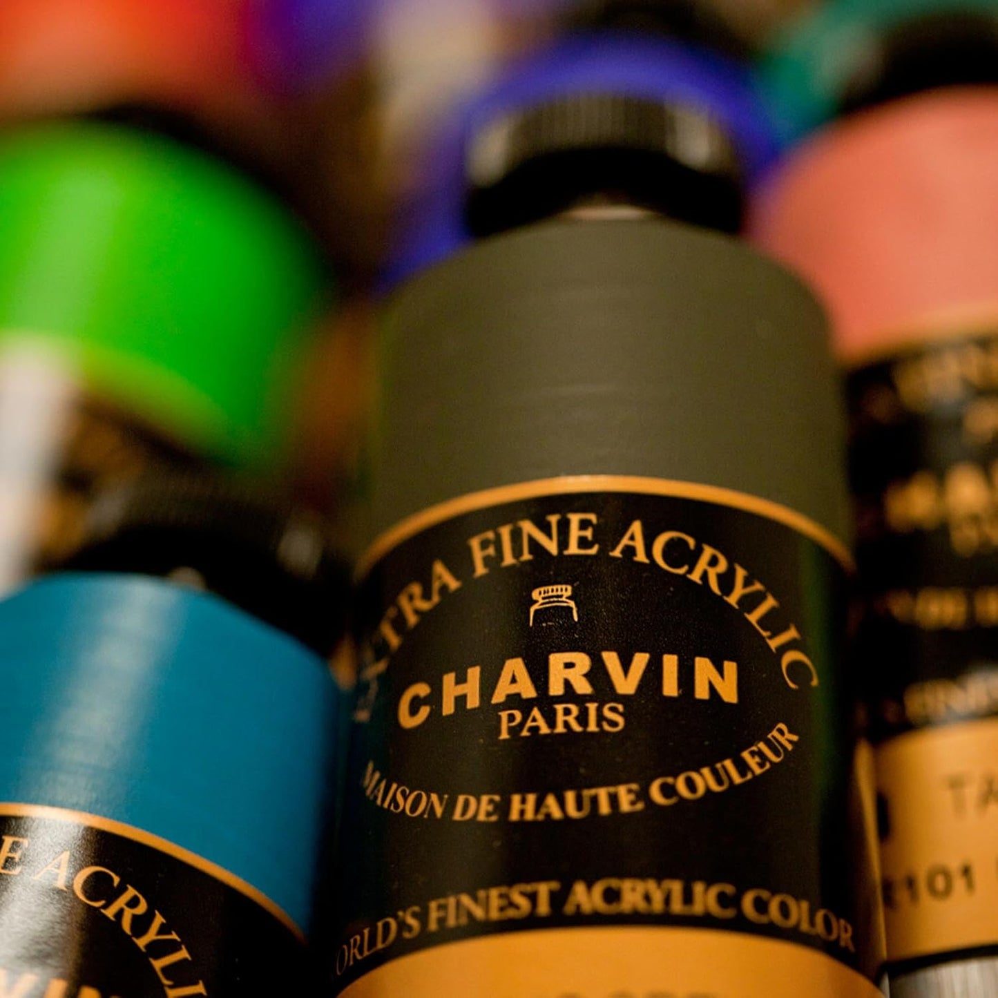 Charvin Extra Fine Professional Acrylic Paint - Azure Blue, 60ml Tube, Triple-Milled, Lightfast Pigments, Open Stock Artist Acrylic Paints in Nature-Inspired Hues