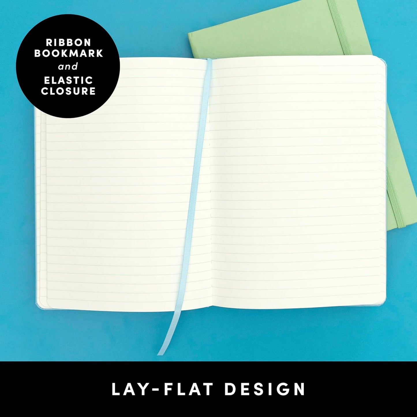 PAPERAGE Lined Journal Notebook, 3 Pack, (Black), 160 Pages, Medium 5.6 in x 8 in - 100 GSM Thick Paper – Hardcover Journaling Notebook for Work, School & Note Taking