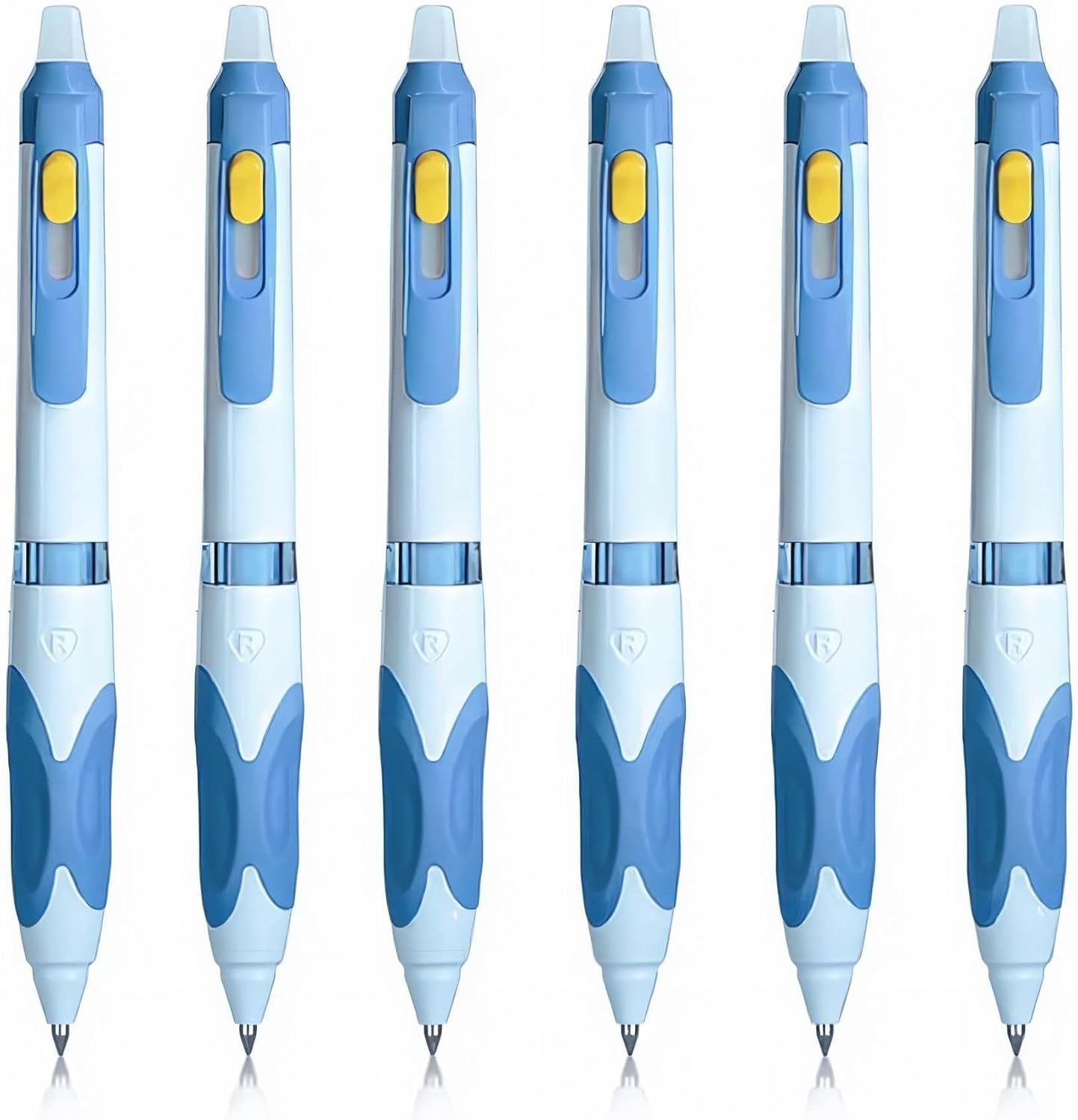 M&G 6 Pcs Retractable Erasable Gel Pens, 0.5 mm Blue Ink Gel Pen, Extra Fine Point Erasable Pen Make Mistakes Disappear, Premium Comfort Grip Note Taking and Crossword Puzzles