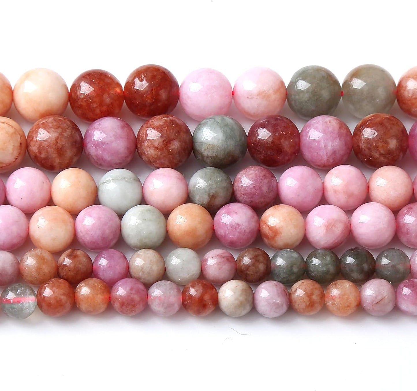 45pcs 8mm Natural Alashan Rainbow Agate Stone Beads for Jewelry Making DIY Bracelet Necklace Accessories 15" Energy Healing Power Stone Beads(8mm, Alashan Rainbow Agate)