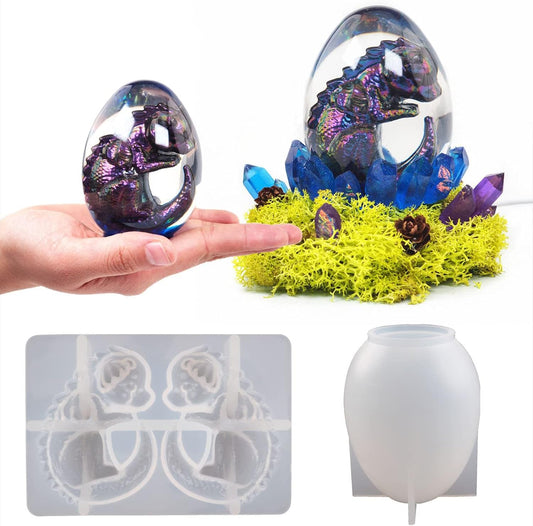 Dragon Egg Silicone Molds - Dinosaur & Animal Shapes for Resin, Clay & Candle Making