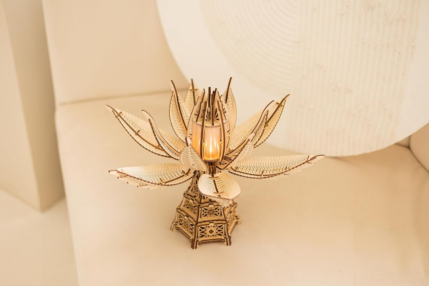 Wood Trick Fiery Bloom Luminous LED 3D Wooden Puzzles for Adults to Build - Interactive Mechanical Movement - Engineering DIY Project Mechanical 3D Puzzle Model Kits for Adults