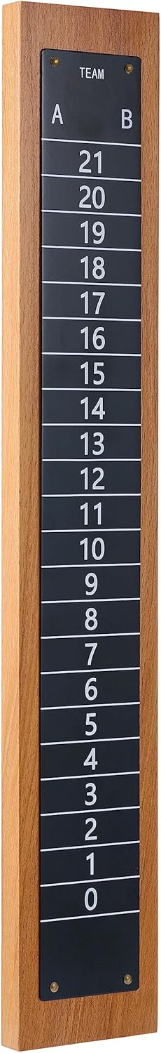 Steel Scoreboard Nailed on a Beech Board with Magnetic Score Keepers for Cornhole and Other Games (17" H x 2.75" W)