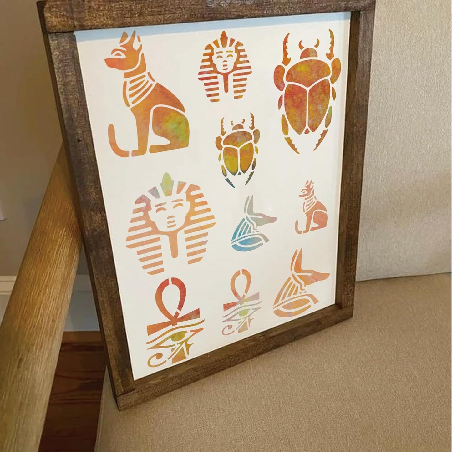 Egyptian Hieroglyphs Stencils, Ancient Egyptian Glyphs Alphabet Painting Template for Wood Burning, Journal, Scrapbook, Pyrography Engraving, Bookmark, Crafts, Art, DIY (Egypt6)