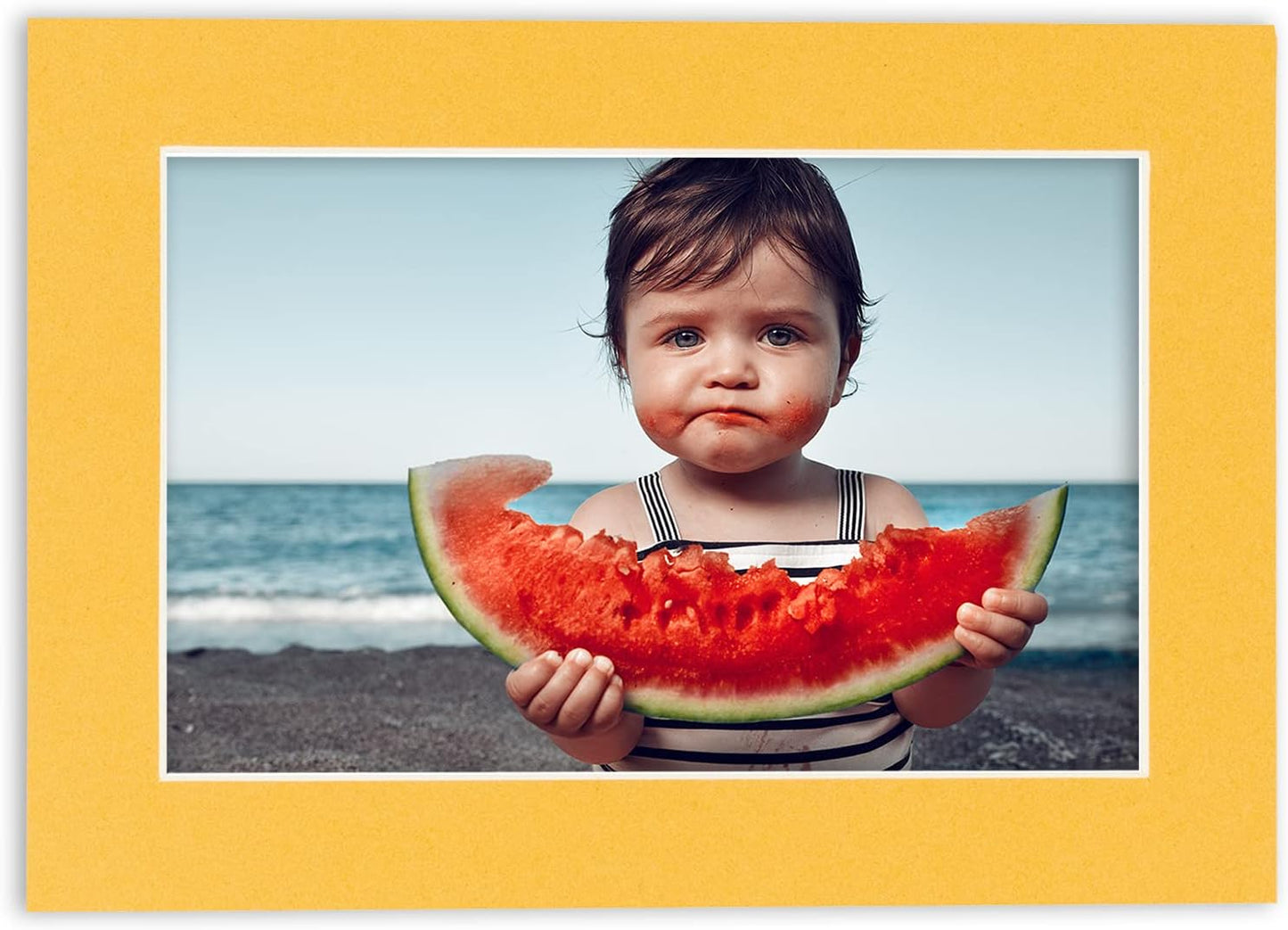 8x10 Mat Bevel Cut for 5.5x8.5 Photos - Acid Free Topaz Orange Precut Matboard - For Pictures, Photos, Framing - 4-ply Thickness