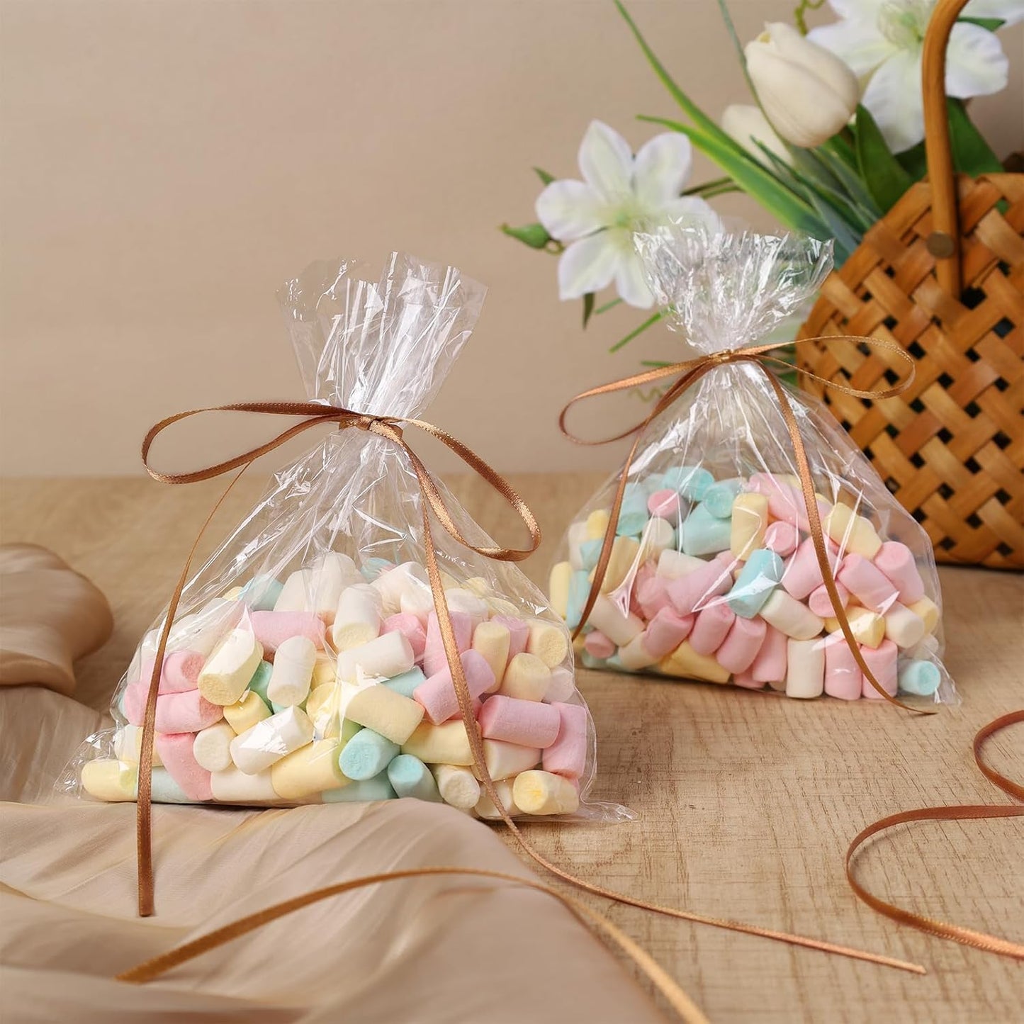 LaRibbons Brown Satin Ribbon 1/8 Inch 100 Yards Thin Luxury Double Faced Mocha Mousse Silk Ribbon for Flower Bouquet Crafts Gift Wrapping Wedding Decoration