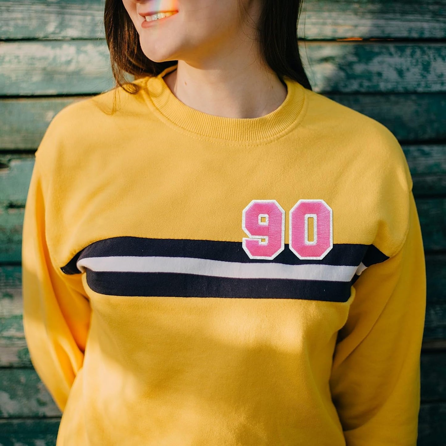 Number Iron On Patches, Numbers 0-9 Embroidery Applique Patch, DIY Decorative Heat Press Patches for Clothing Jeans Jackets Backpacks Hats (Pink 50 Pcs)