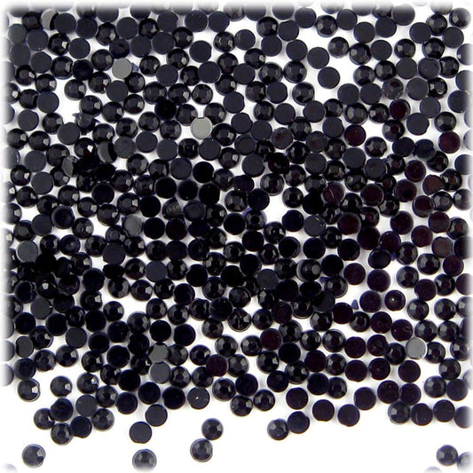 The Crafts Outlet 1,440pc Flatback Acrylic Rhinestones Round 3mm (10ss) Jet Black