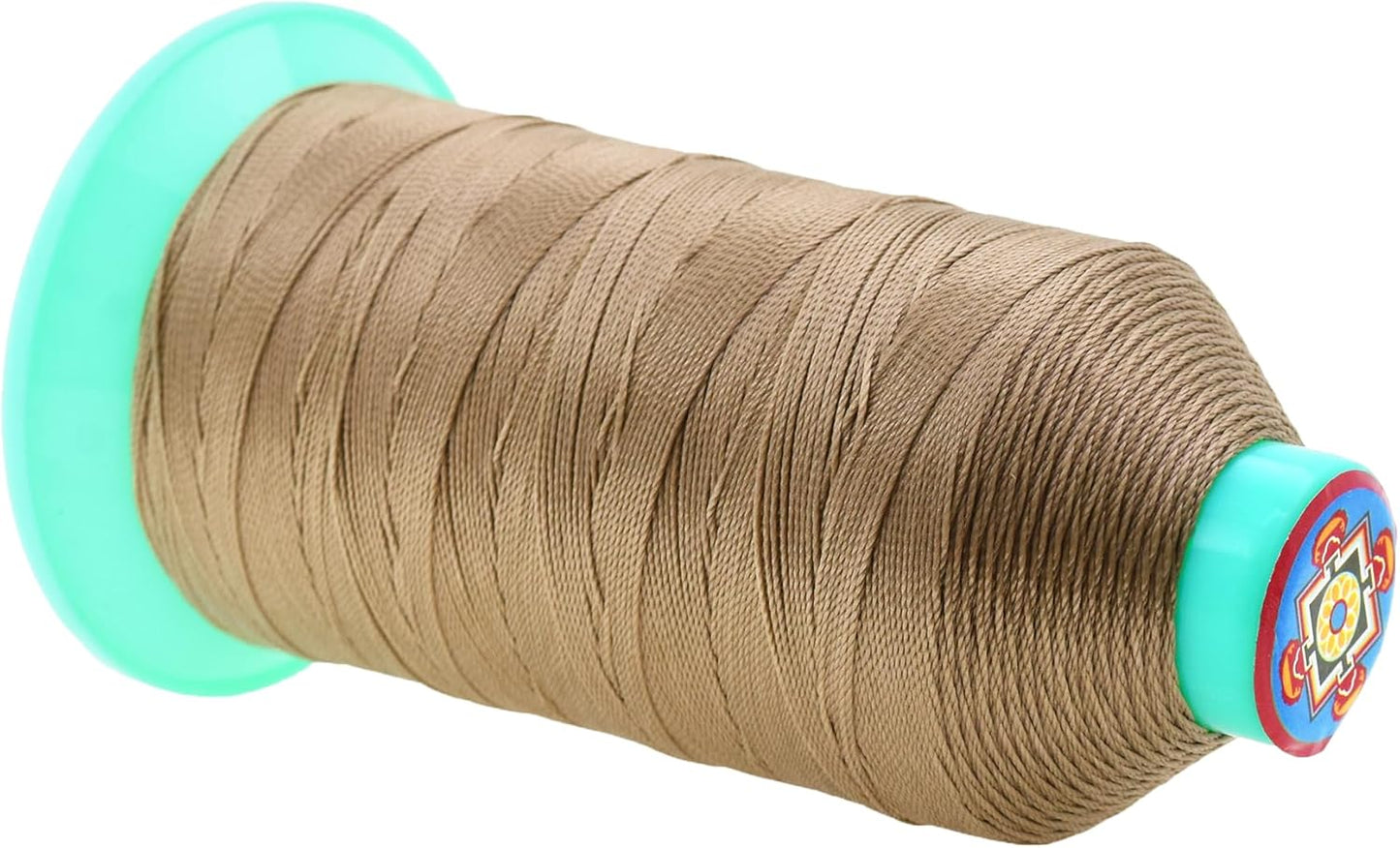 Mandala Crafts Bonded Nylon Thread Khaki Heavy Duty Sewing Threads - 800 YDs Size 207 630D T210 Tex 210 Thread for Leather Jeans Weaving Outdoor Marine Upholstery Threads