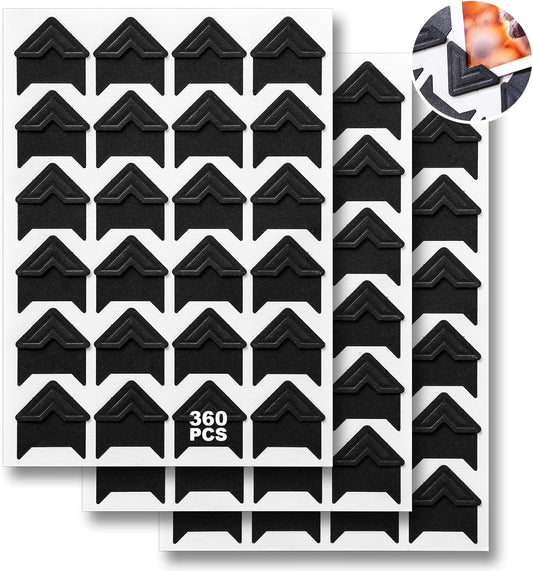 360 Pcs Photo Corners Self Adhesive, Scrapbooking Photo Mounting Corners, Black Photo Mounting Corners for DIY Scrapbook, Photo Album, Memory Books, Picture Frames by CHIALLCO
