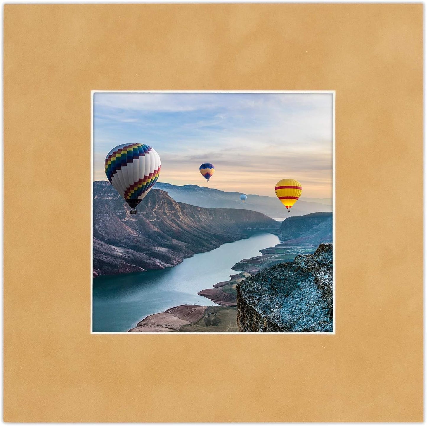 Pack of 25 Acid Free 8x10 Mats Bevel Cut for 5x8 Photos - Beige Suede Precut Matboards For Pictures, Photos, Framing - 4-ply Thickness