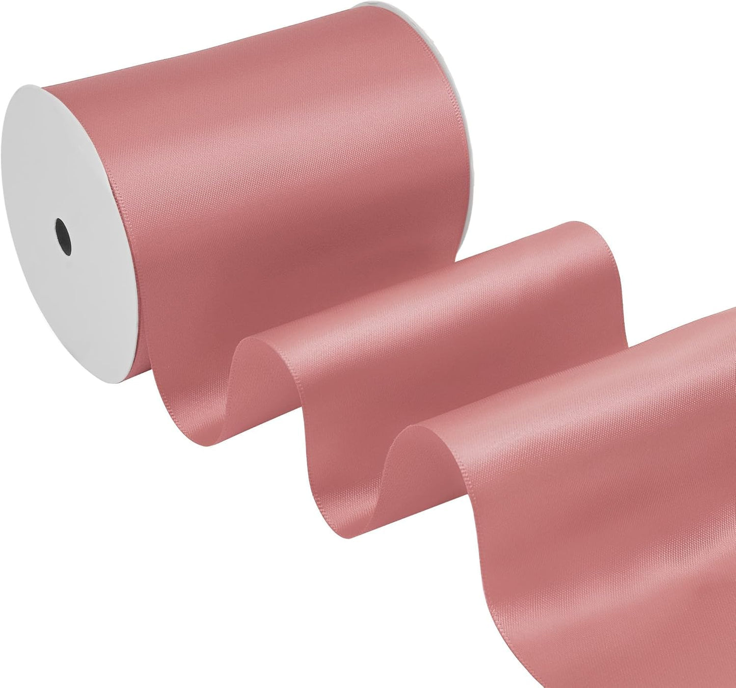 Dusty Pink Satin Ribbon 4 Inch X 15 Yards Solid Color Double Faced Ribbons Perfect for Crafts Wedding Decor Bow Making Arts Sewing and More