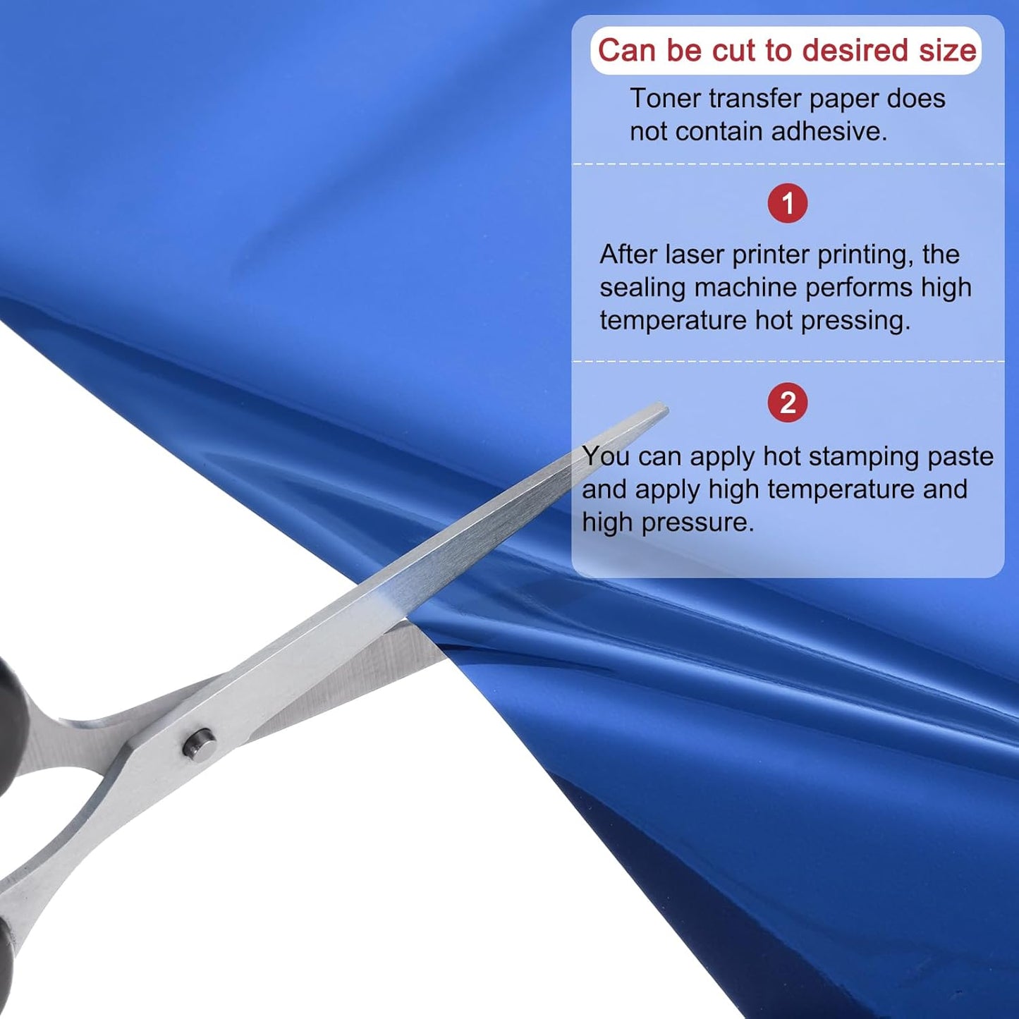 MECCANIXITY 50 Pack Toner Reactive Foil ,Deco Foil Transfer Sheets 8.5"x11" A4 Hot Foil Paper for Laser Printer Scrapbooking Heat Transfer DIY Craft,Deep Blue