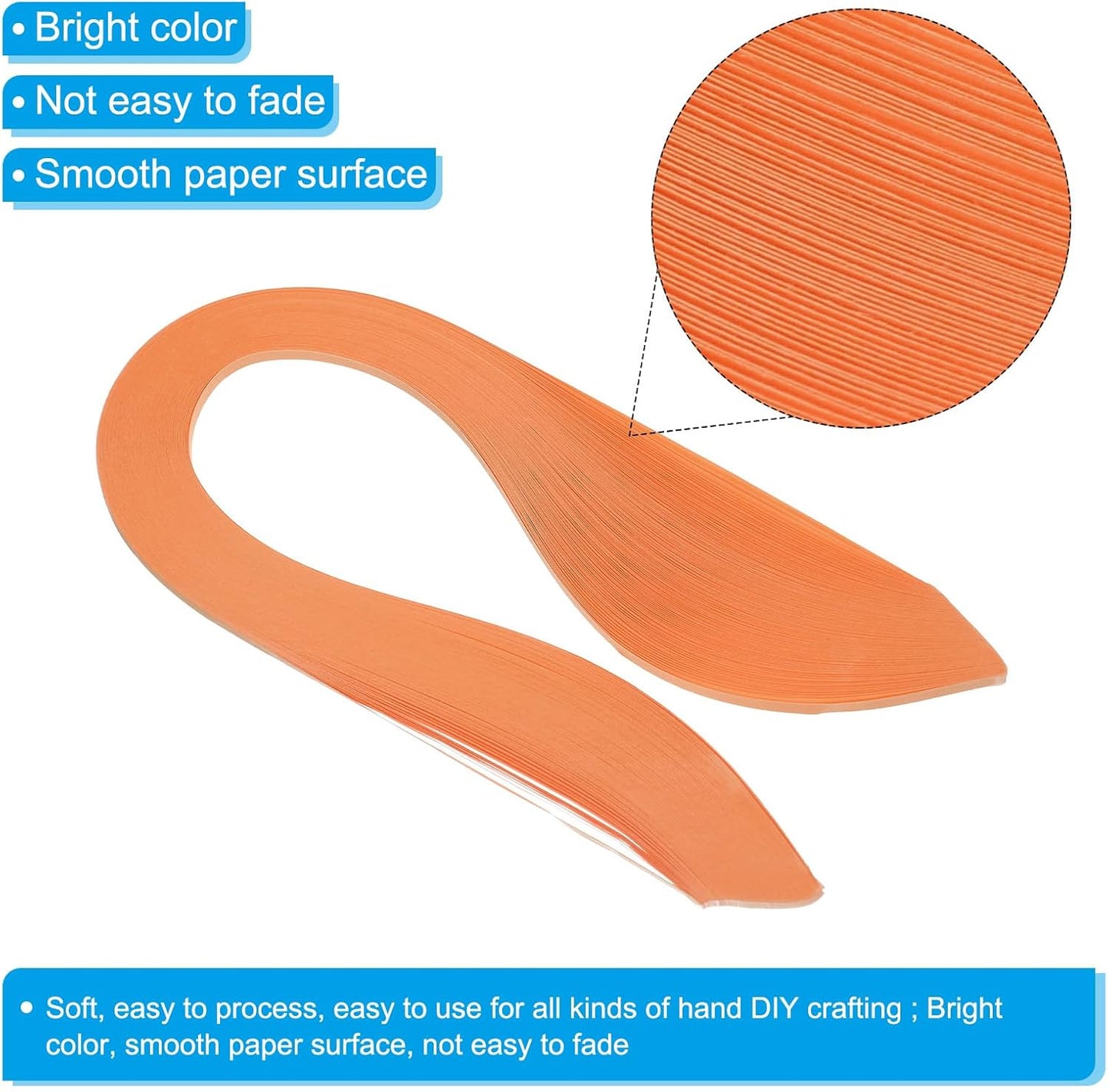 PATIKIL 600pcs Quilling Strips Paper 1/8"(3mm) 39cm Origami Paper Quilling Strip for Art DIY Hand Craft Christmas, Coral Orange