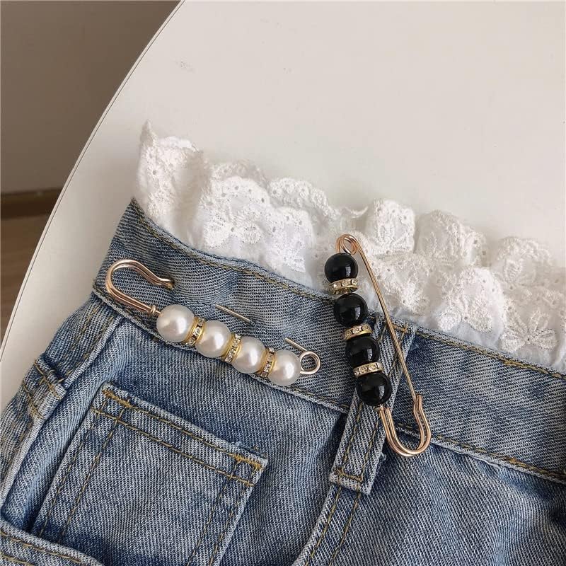 Safety Pins Assorted, Bulk Large Safety Pins with Pearls for Clothes(Pearl Brooch 10 PCS)