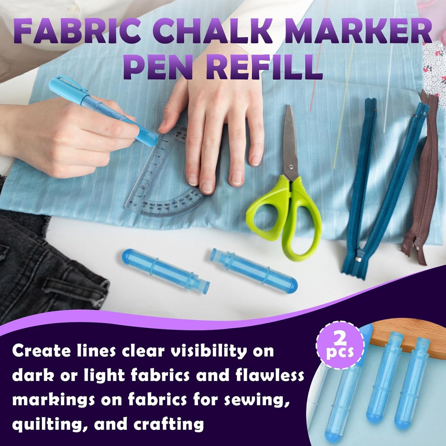 2PCS Sewing Chalk Refill - Blue