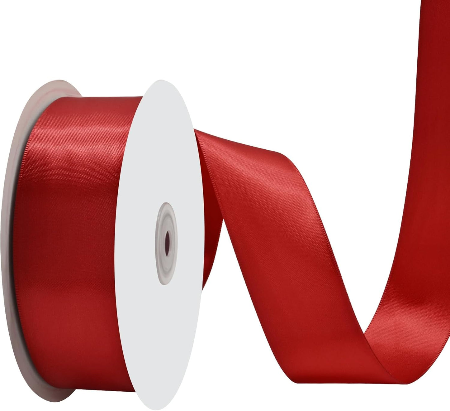 Red Satin Ribbon 1-1/2" X 50 Yards Solid Color Double Faced Ribbons Perfect for Crafts Wedding Decor Bow Making Arts Sewing and More