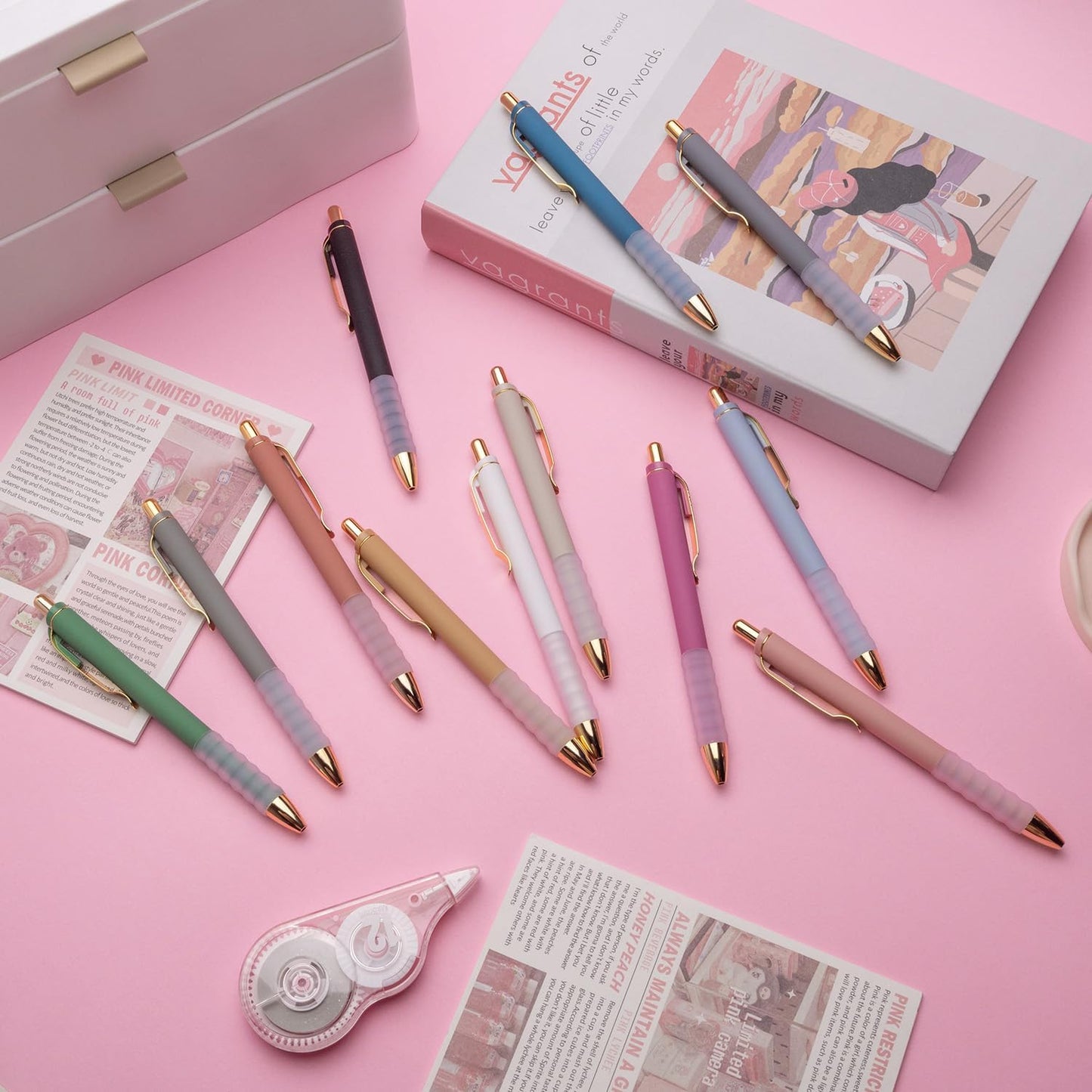 Linbsunne Gel Pens Black Ink Pen 0.5mm fine Point Pens Smooth Writing Retractable Office Supplies (18-count)