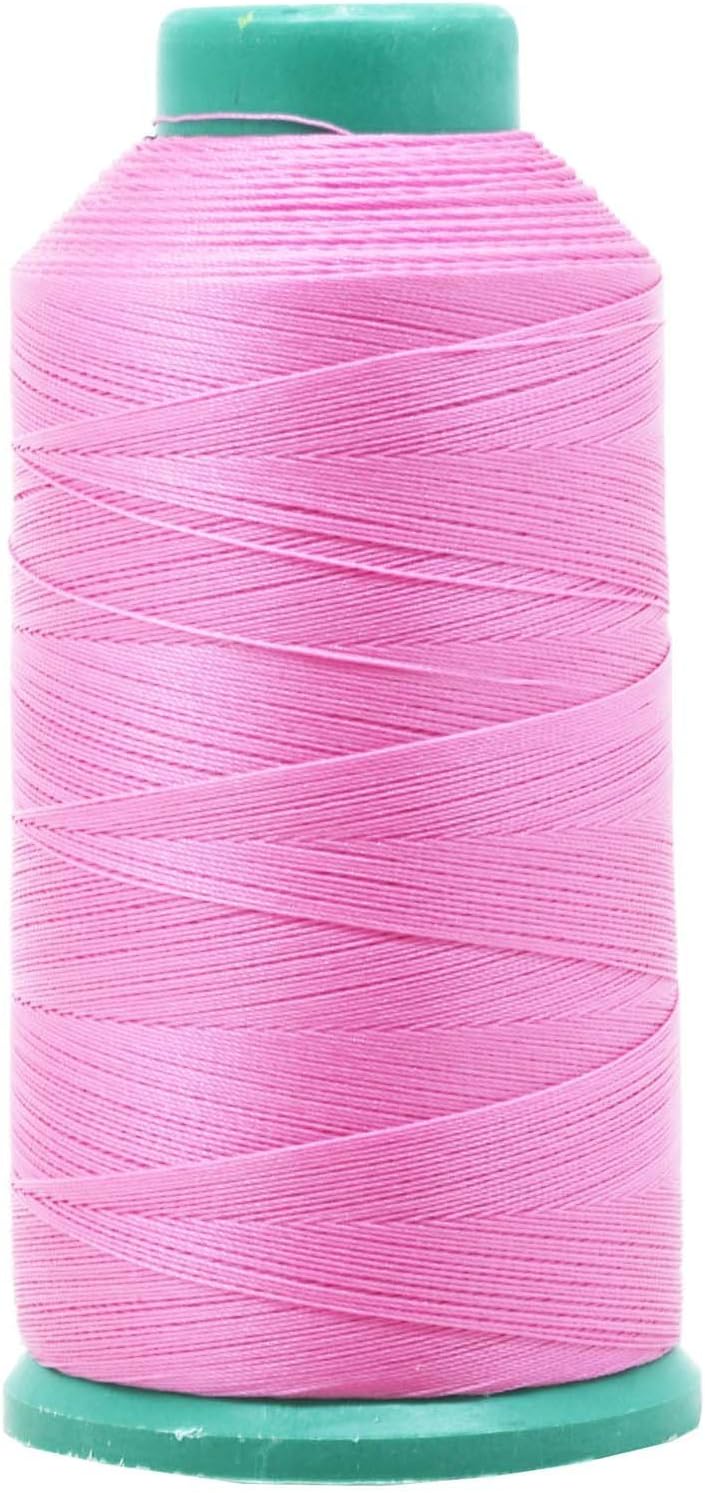 Mandala Crafts Bonded Nylon Thread Pink Heavy Duty Sewing Threads - 1500 YDs Size 69 210D T70 Tex 70 Thread for Leather Jeans Weaving Outdoor Marine Upholstery Threads
