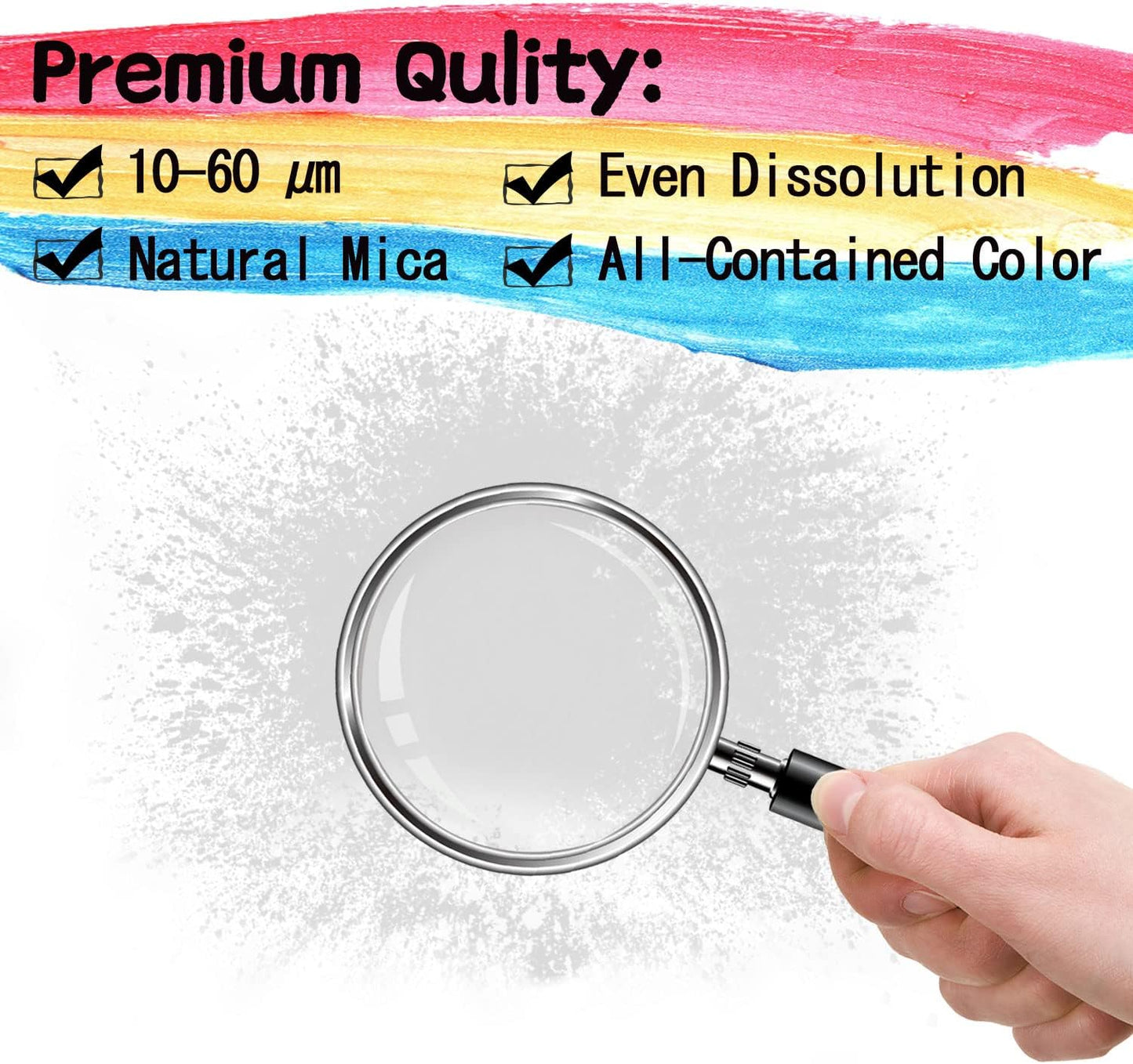 [60g White + 40g Black] Mica Powder - 100g Mica Powder for Epoxy Resin - Pigment Powder Dye for Resin/Eye Shadow/Soap Making/Nails/Bath Bombs etc.