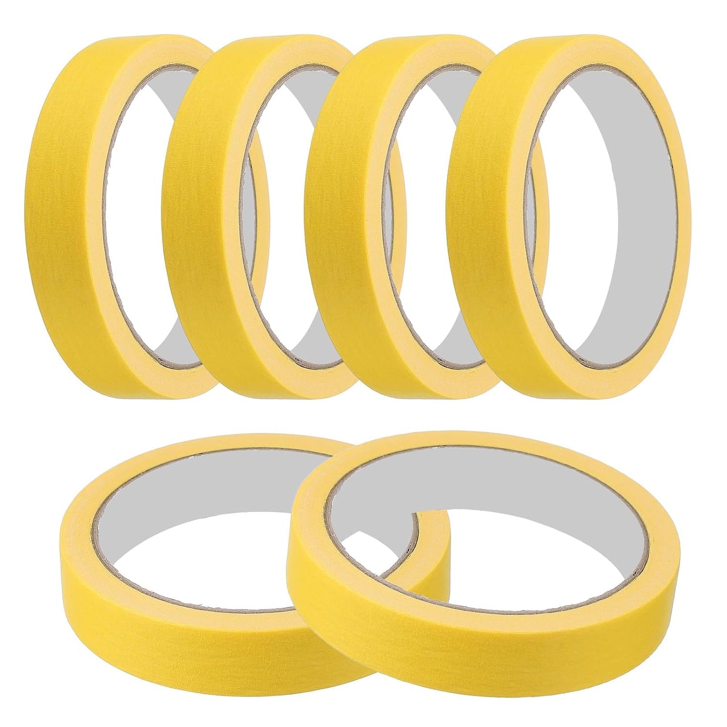 MECCANIXITY Masking Tape 0.7 Inch x 21 Yard Painter's Tape Yellow Paint Tapes for DIY Crafts Arts Drawing Decoration Labeling Car Painting Artist Teachers, Pack of 6
