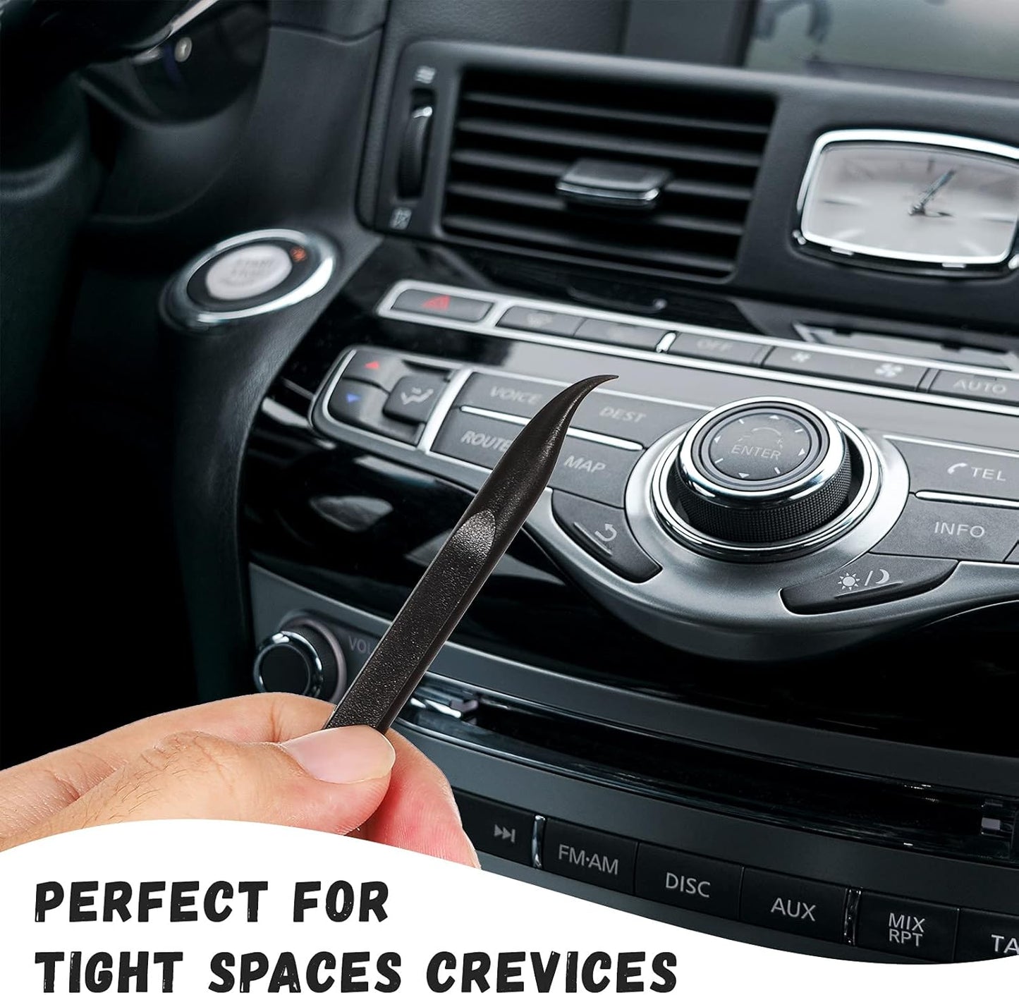 Minatee 18 Pieces Non-scratch Plastic Scraper Tool Multi-purpose Carbon Fiber Pen-shaped Plastic Scraper for Cleaning Small and Narrow Space(Black)