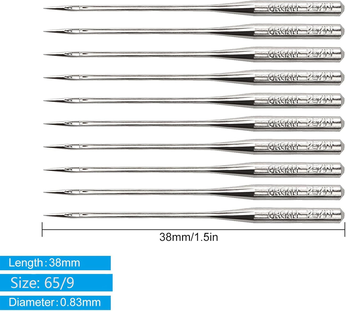 50PCS Embroidery Sewing Needles for Brother Machine Needles Size 65/9 130/705H HAx1 Sewing Needles Machine for Brother Sewing Machine