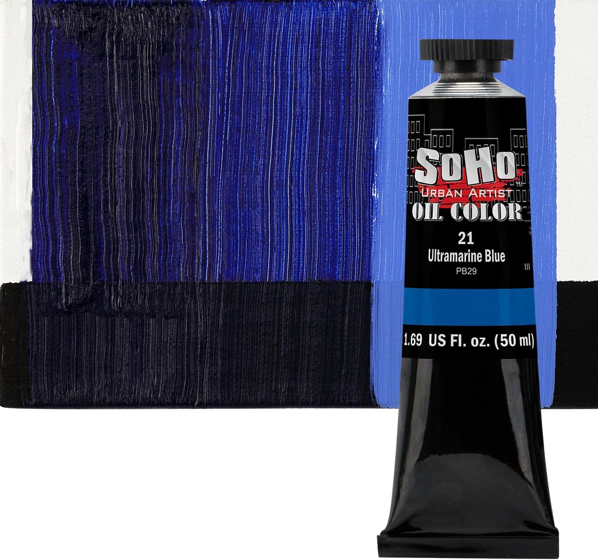 Soho Urban Artist Oil Paint - Ultramarine Blue, 50 ml Tube - Best Valued Oil Colors for Painting, Excellent Pigment Load