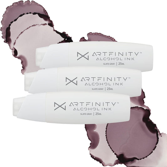Alcohol Inks 3 Pack - Vibrant, Professional, Dye-Based Alcohol Inks for Artfinity Alcohol Markers, Artists, Drawing, & More! - Slate Grey V9-5