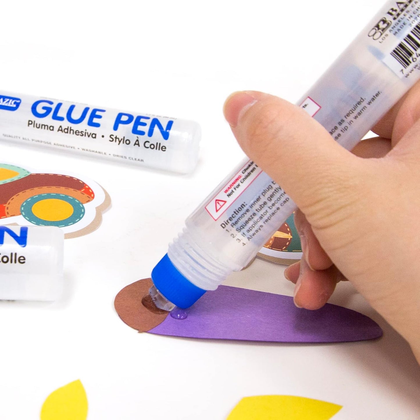 BAZIC White Glue 4oz., Clear Glue 1.7oz., Glue Stick 0.7oz., Washable Liquid Glue Pen, Multi-Purpose, for School Home Office (3/Pack), 24-Pack