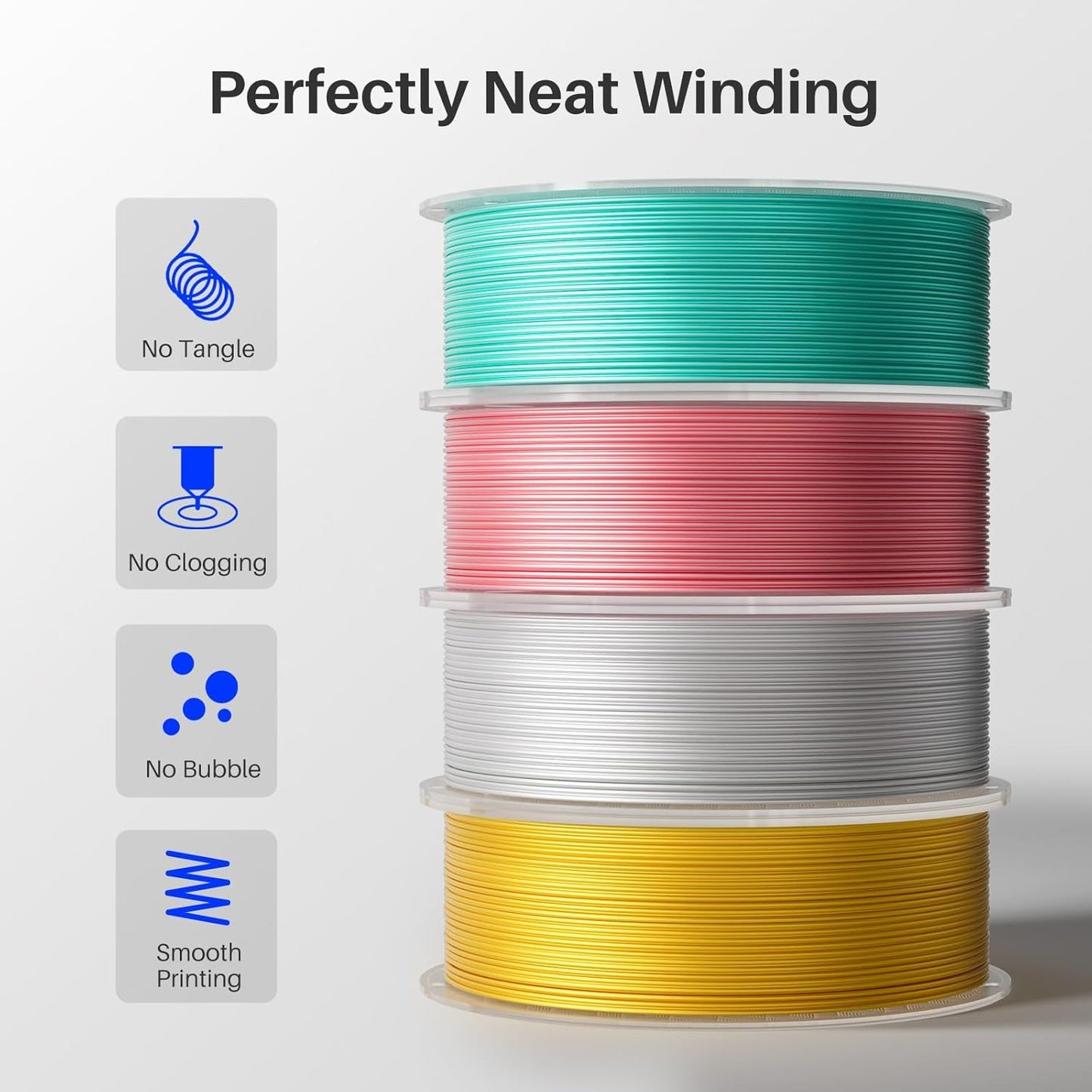ELEGOO Silk PLA Filament 1.75mm Bronze 250g, Shiny 3D Printer Filament Dimensional Accuracy +/- 0.02mm, 250g Spool Fits for Most FDM 3D Printers