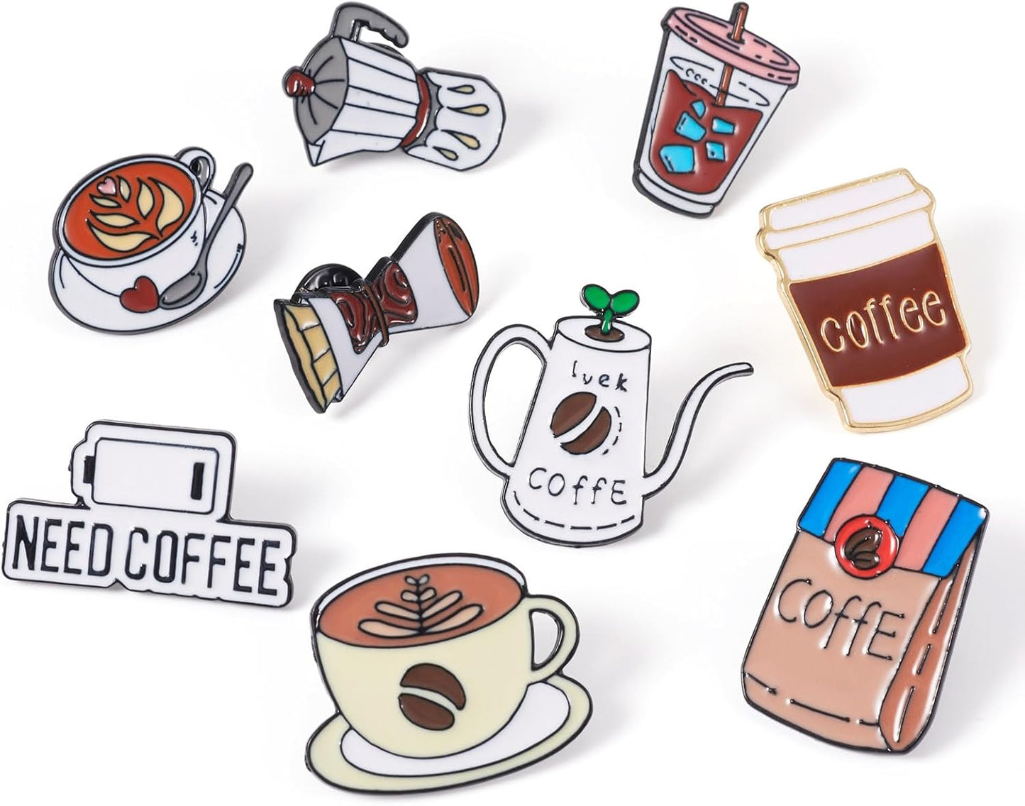 Mixed Enamel Pins for Backpacks, Beadthoven Cute Enamel Brooch Pins Set, Funny Backpack Pins, Aesthetic Lapel Badge Pins Bulk for DIY Clothes Accessories Holiday Gifts