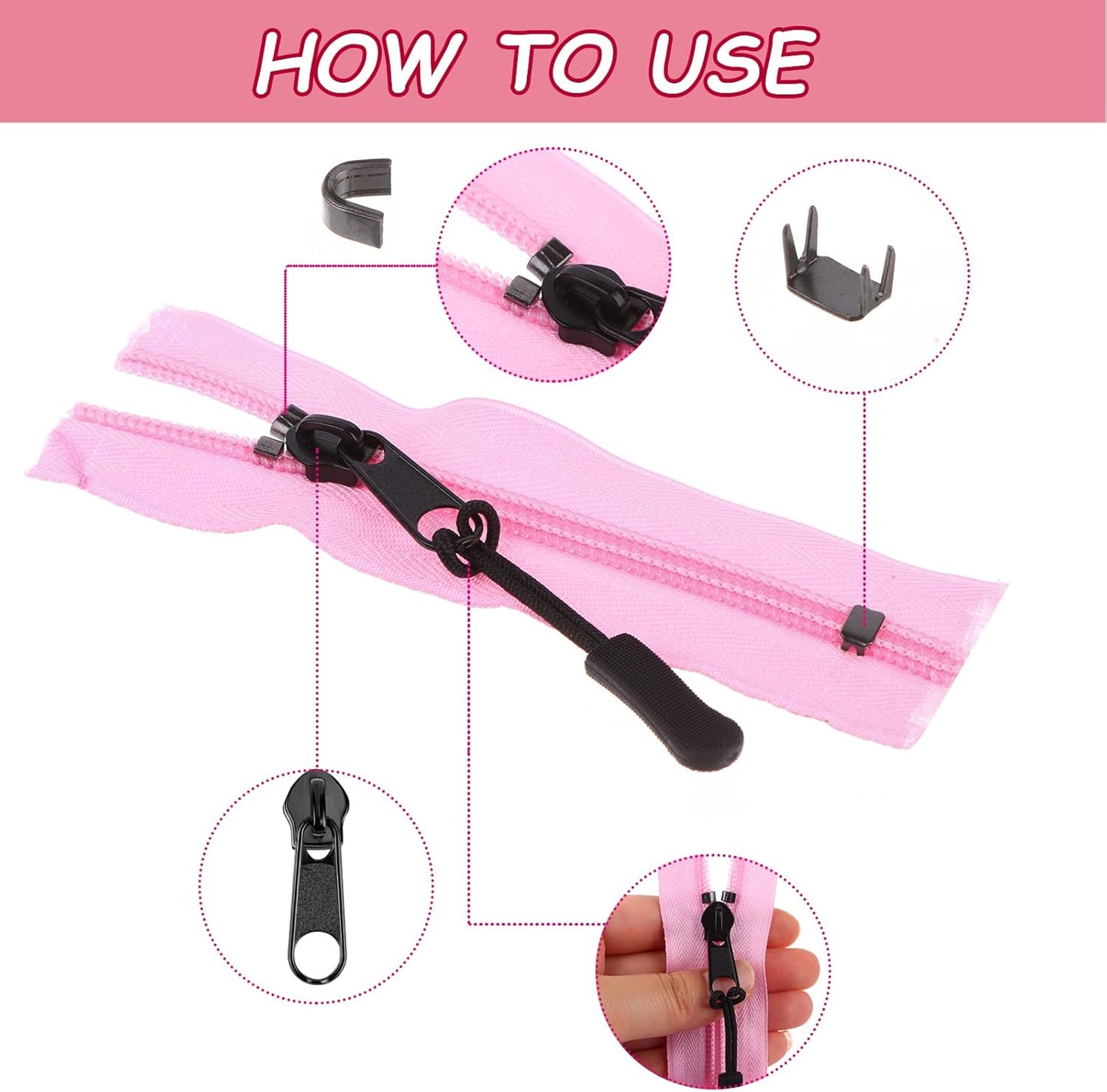 275 Pcs Zipper Repair Kit - Replacement Zipper Pulls & Sliders Set with Install Pliers for Jackets, Coats, Sleeping Bags, Backpacks