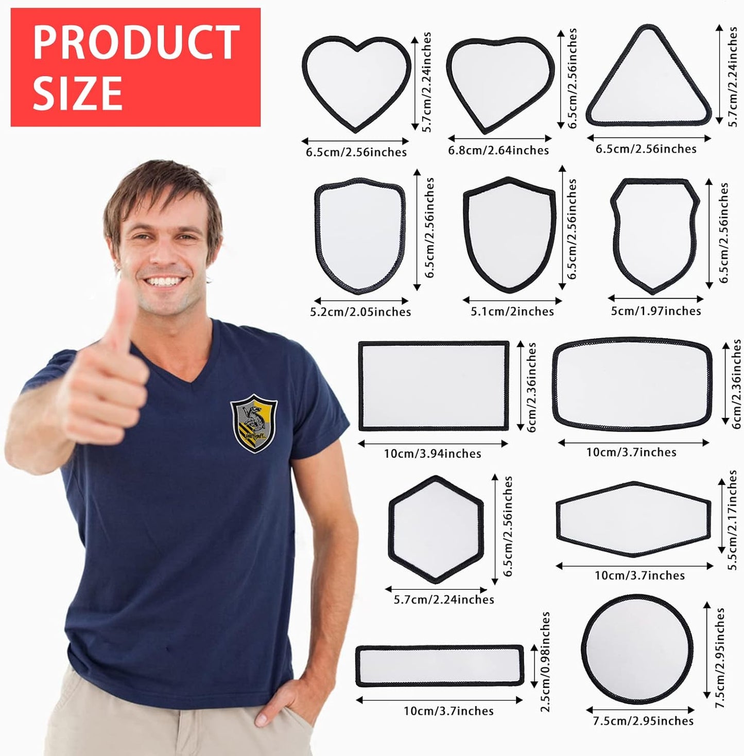 GUX 60 Pieces 4 Colors Round Patch Iron-on Sublimation Blanks Patches Fabric Patch Blanks Repair Blank Patches for DIY Hats Shirts Shoes Jeans Bags Supplies (4Colors Round Mixed / 60PCs)