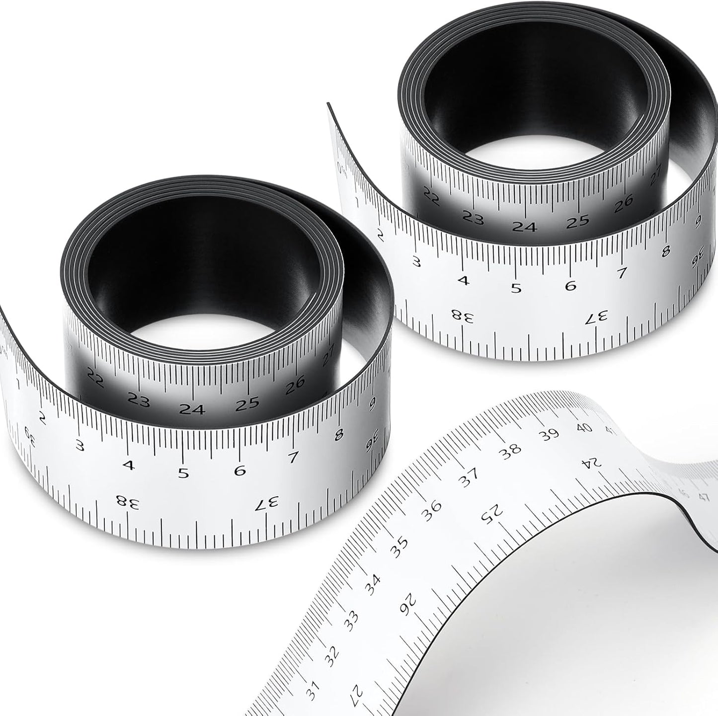 2 Pcs 39.37 Inch Magnetic Ruler Flexible Magnetic Ruler Magnet Measuring Tape with Both Inches and Centimeters, Suitable for Whiteboard, Lathes, Workshops, Table Saws, Mills, Easy to Take